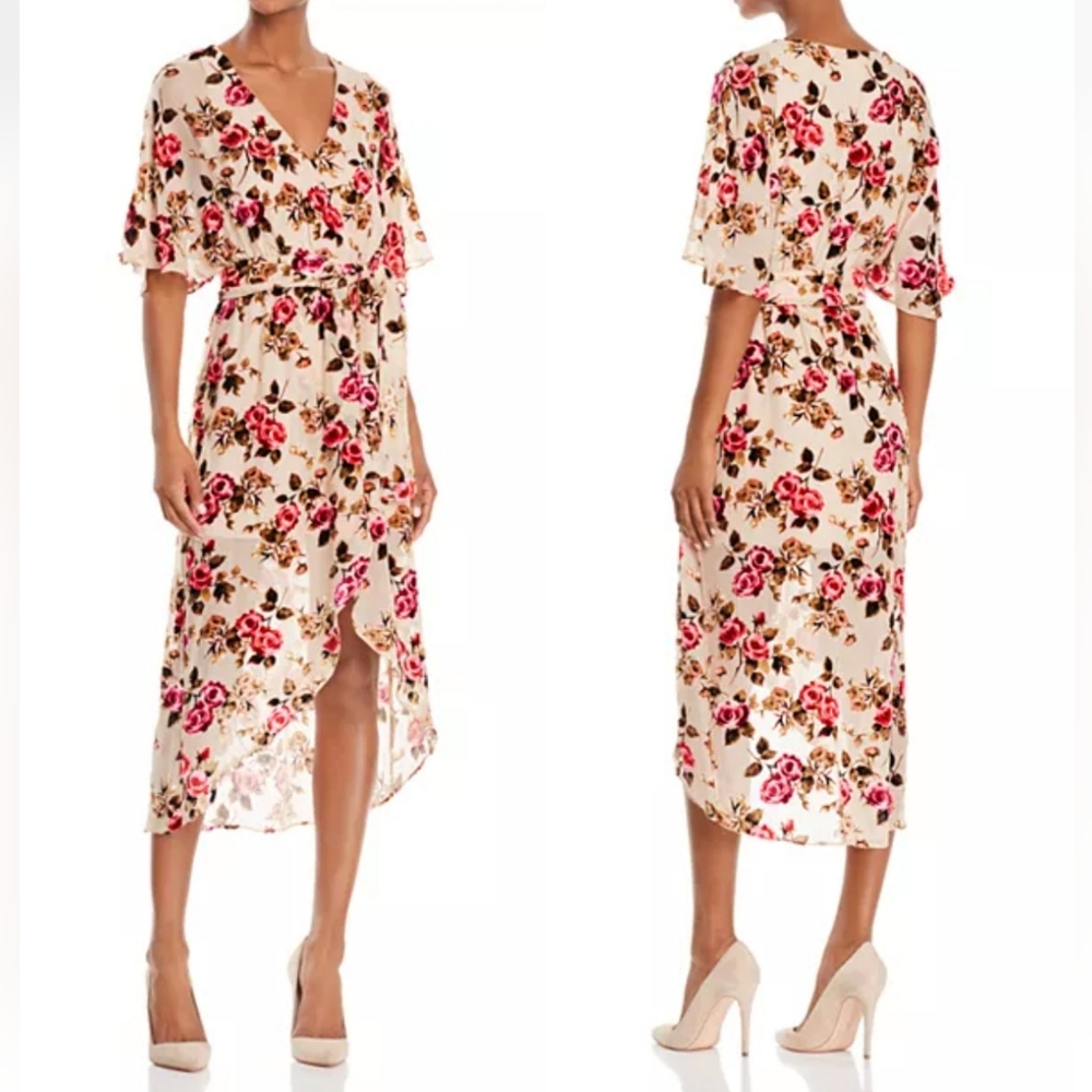 Alice + Olivia Clarine Velvet Burnout Wrap Dress